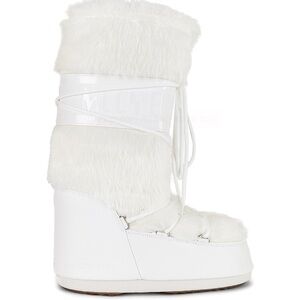 Moon Boot Faux Fur Platform Winter Boot in Optical White